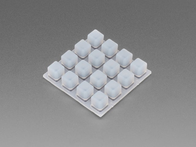 Silicone Elastomer 4x4 Button Keypad - for 3mm LEDs