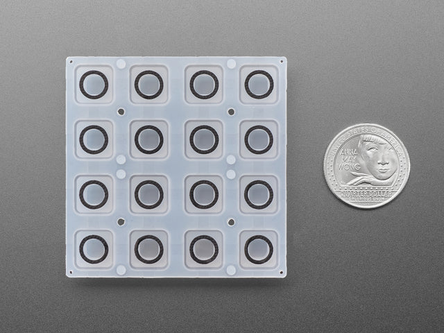 Silicone Elastomer 4x4 Button Keypad - for 3mm LEDs