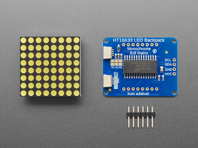 Small 1.2" 8x8 Ultra Bright White LED Matrix + Backpack