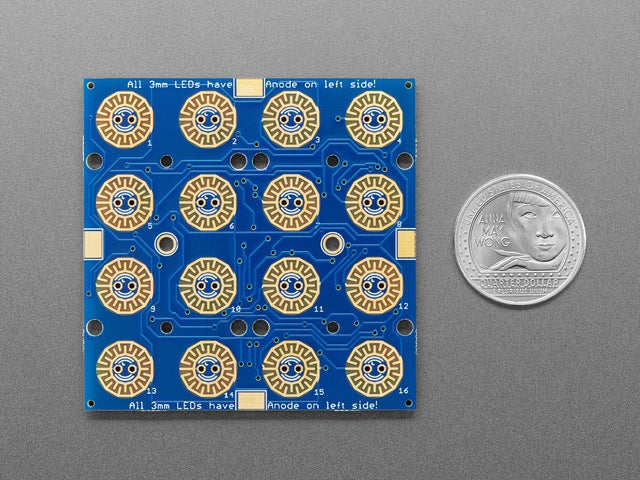Adafruit Trellis Monochrome Driver PCB for 4x4 Keypad & 3mm LEDs