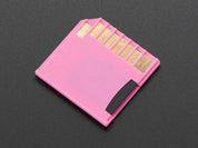 Pink Shortening microSD card adapter for Raspberry Pi & Macbooks