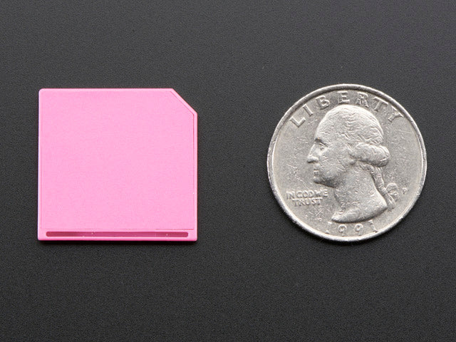 Pink Shortening microSD card adapter for Raspberry Pi & Macbooks