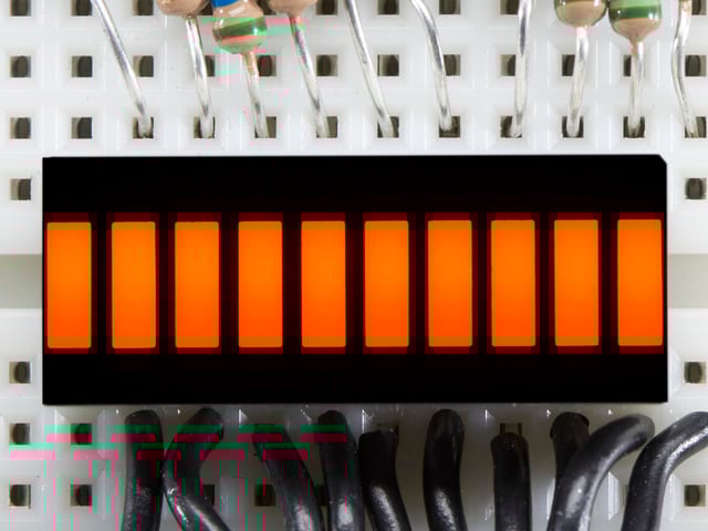 10 Segment Light Bar Graph LED Display - Amber