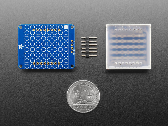 Small 1.2" 8x8 Ultra Bright Square Blue LED Matrix + Backpack
