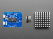 Small 1.2" 8x8 Ultra Bright Square Amber LED Matrix + Backpack