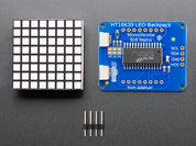 Small 1.2" 8x8 Bright Square Pure Green LED Matrix + Backpack