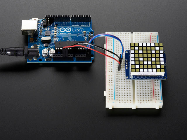 Small 1.2" 8x8 Ultra Bright Square White LED Matrix + Backpack