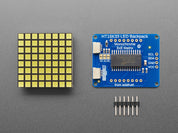 Small 1.2" 8x8 Ultra Bright Square White LED Matrix + Backpack
