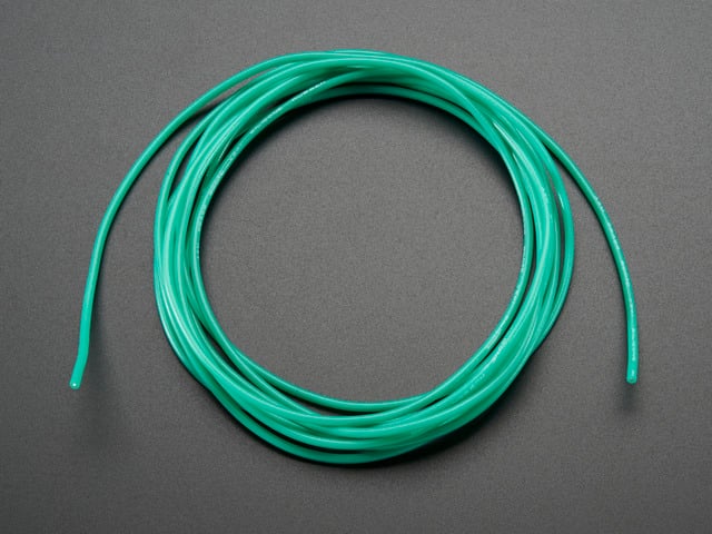 Silicone Cover Stranded-Core Wire - 2m 26AWG Green