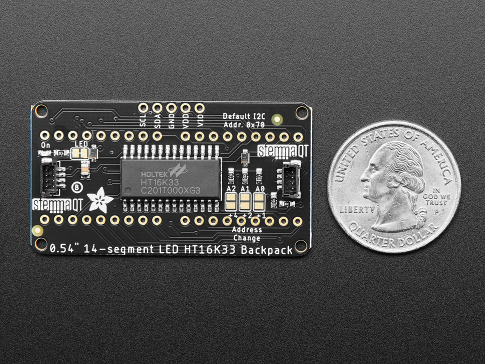 Quad Alphanumeric Display - Red 0.54" Digits w/ I2C Backpack