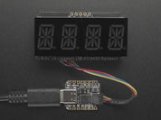 Quad Alphanumeric Display - Blue 0.54" Digits w/ I2C Backpack
