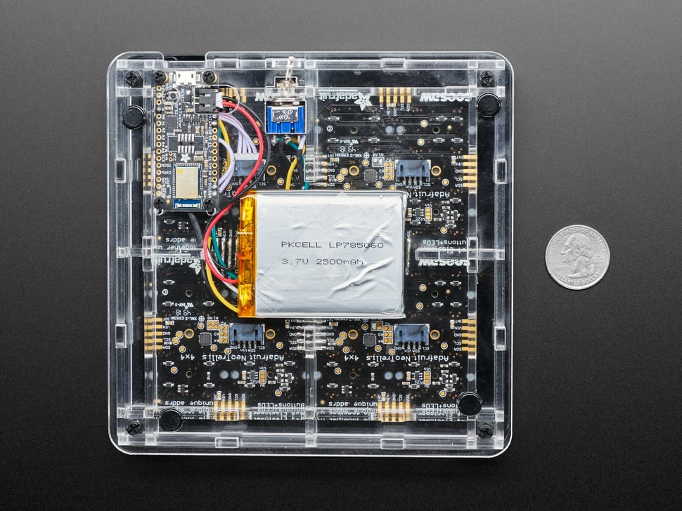Adafruit 8x8 NeoTrellis Feather M4 Kit Pack
