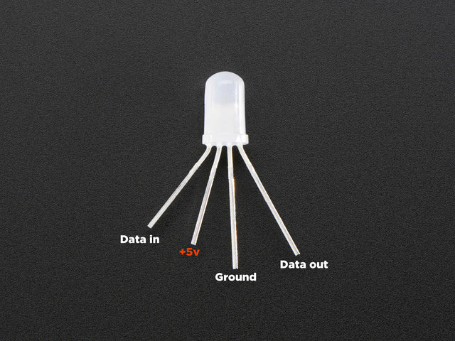 NeoPixel Diffused 5mm Through-Hole LED - 5 Pack