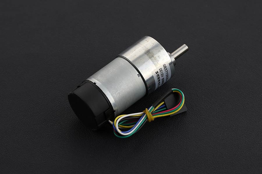 12V Metal DC Geared Motor with Encoder (131:1, 83RPM, 45Kg.cm)