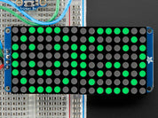 16x8 1.2" LED Matrix + Backpack - Ultra Bright Round Green LEDs
