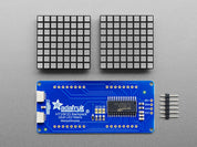 16x8 1.2" LED Matrix + Backpack -Ultra Bright Square Yellow LEDs