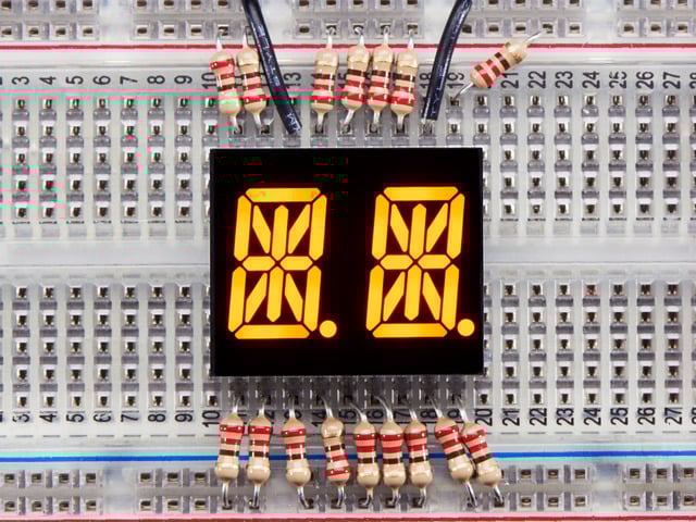 Dual Alphanumeric Display -Yellow 0.54" Digit Height - Pack of 2
