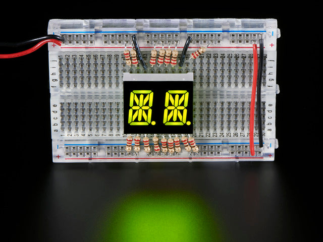 Dual Alphanumeric Display - Yellow-Green 0.54" - Pack of 2