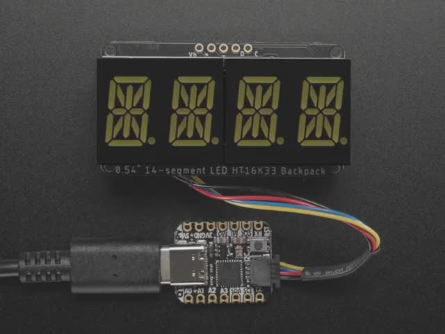 Quad Alphanumeric Display - White 0.54" Digits w/ I2C Backpack
