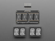 Quad Alphanumeric Display - Yellow 0.54" Digits w/ I2C Backpack
