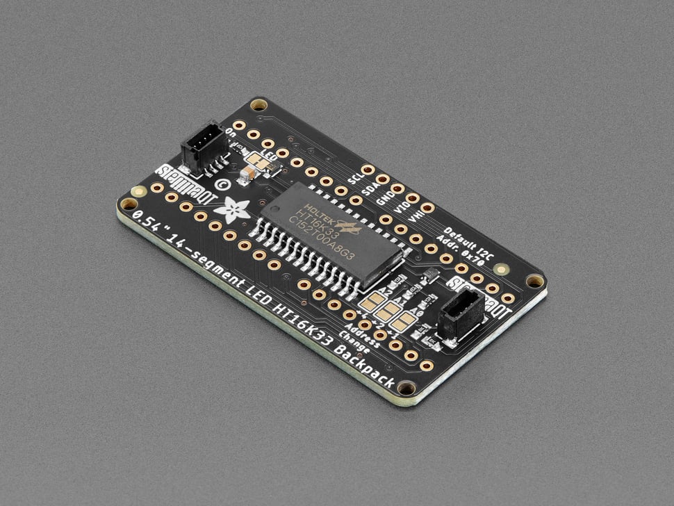 Quad Alphanumeric Display - Pure Green 0.54" Digits w/ Backpack