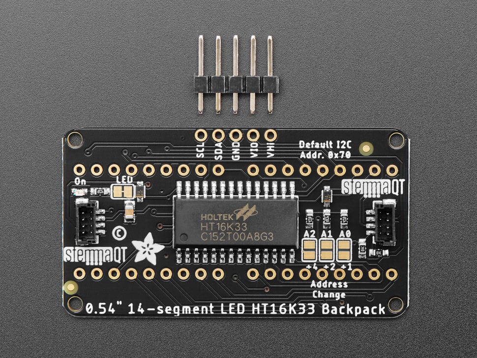 Quad Alphanumeric Display - Pure Green 0.54" Digits w/ Backpack