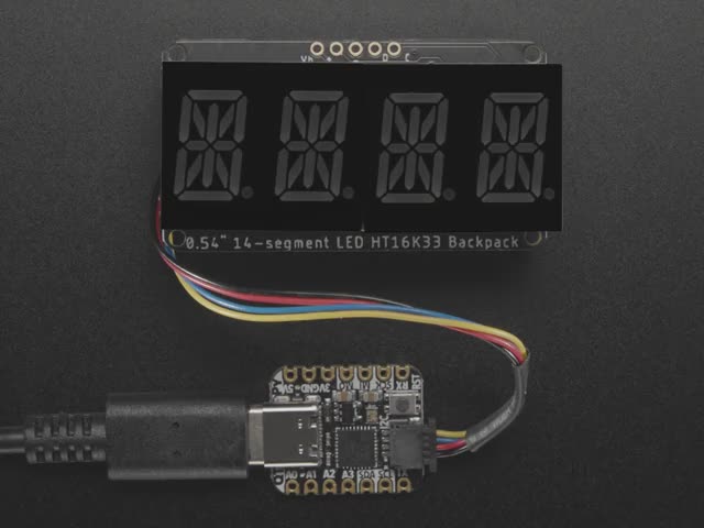 Quad Alphanumeric Display - Pure Green 0.54" Digits w/ Backpack