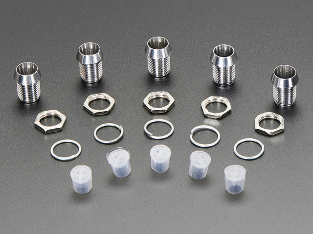5mm Chromed Metal Narrow Bevel LED Holder - Pack of 5