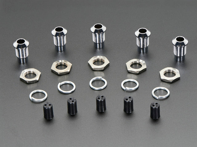 5mm Chromed Metal Wide Convex Bevel LED Holder - Pack of 5