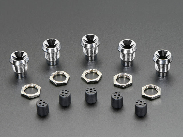 5mm Chromed Metal Wide Concave Bevel LED Holder - Pack of 5