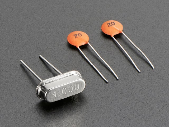 4 MHz Crystal + 20pF capacitors