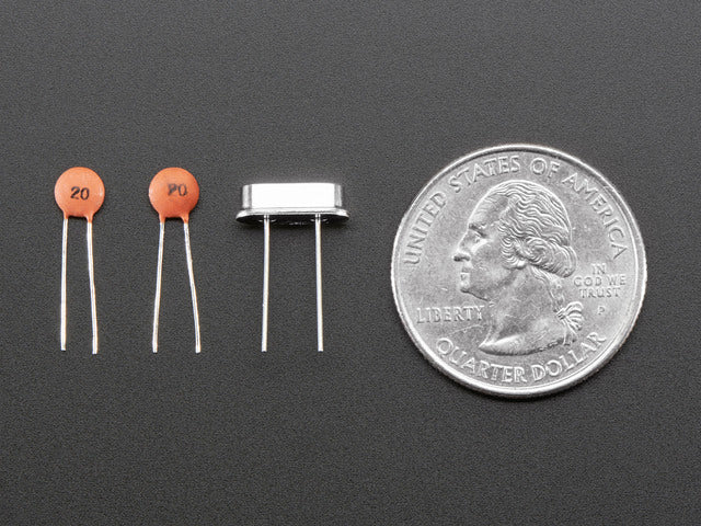 16 MHz Crystal + 20pF capacitors