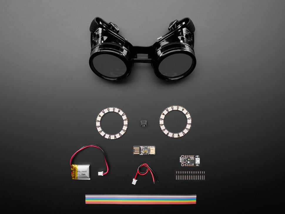 Trinket M0 Powered NeoPixel Goggle Kit Pack