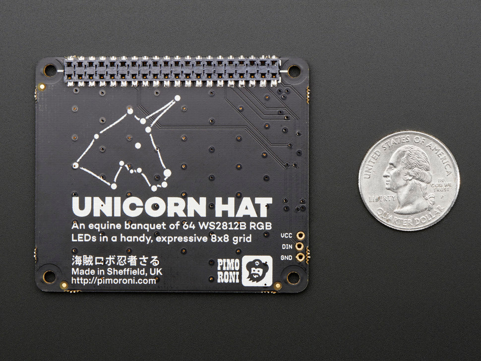 Pimoroni Unicorn Hat - 8x8 RGB LED Shield for Raspberry Pi A+/B+
