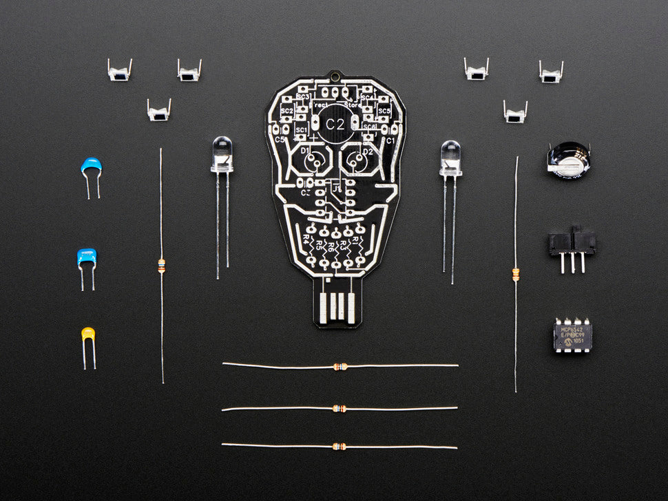 Solar Powered SKULL Blinky LED Pendant Kit from Lumen Electronic