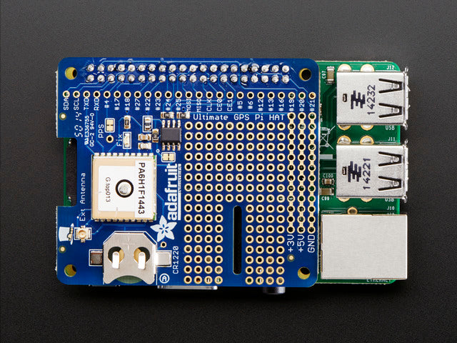 Adafruit Ultimate GPS HAT for Raspberry Pi A+/B+/Pi 2/3/4/Pi 5