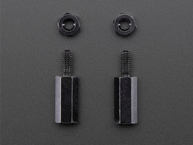 Brass M2.5 Standoffs for Pi HATs - Black Plated - Pack of 2