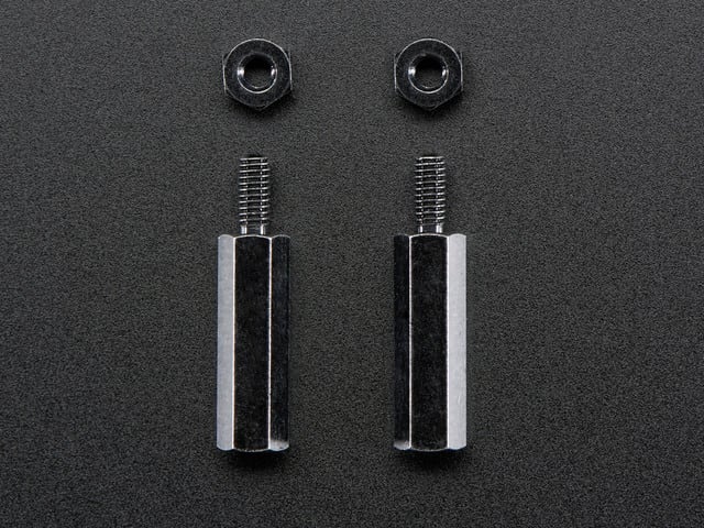 Brass M2.5 Standoffs 16mm tall - Black Plated - Pack of 2