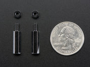 Brass M2.5 Standoffs 16mm tall - Black Plated - Pack of 2