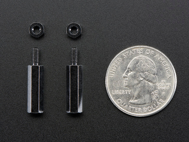 Brass M2.5 Standoffs 16mm tall - Black Plated - Pack of 2