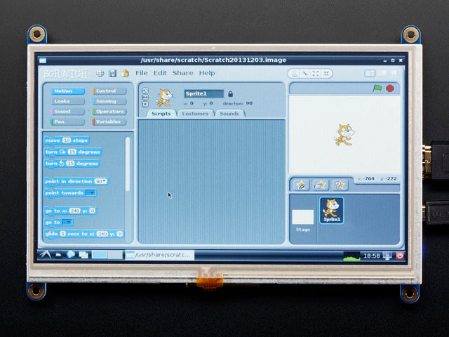 HDMI 7" 800x480 Display Backpack - Without Touch