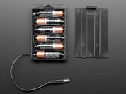 6 x AA battery holder with 5.5mm/2.1mm plug