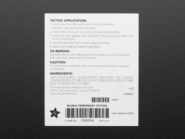 Blinka the CircuitPython Temporary Tattoo