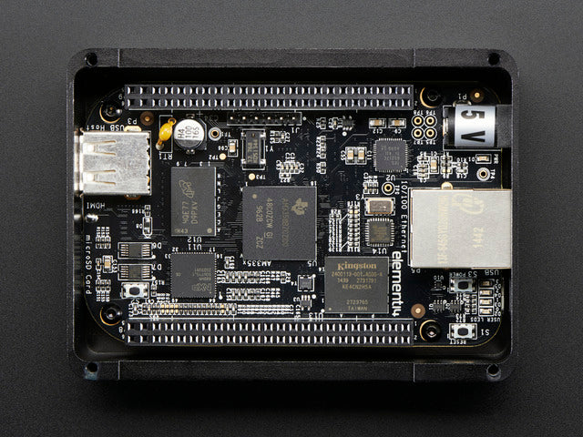 Anidees Beaglebone Black Case - Black Aluminum with Smoke Top