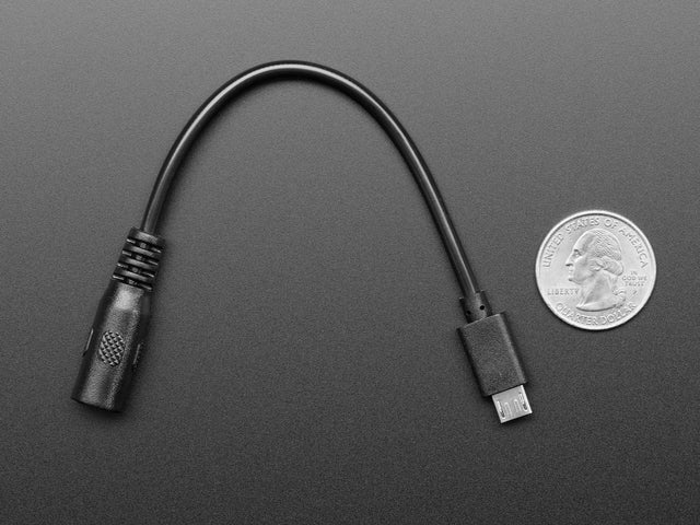 MicroUSB Plug to 5.5/2.1mm DC Barrel Jack Adapter