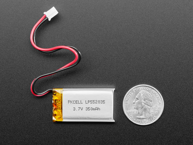 Lithium Ion Polymer Battery - 3.7V 350mAh