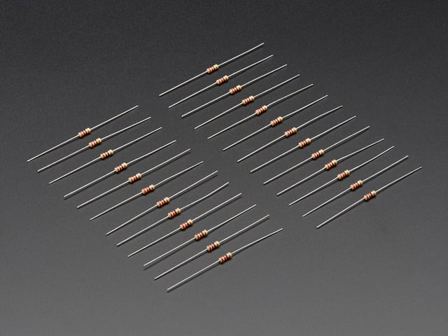 Through-Hole Resistors - 220 ohm 5% 1/4W - Pack of 25