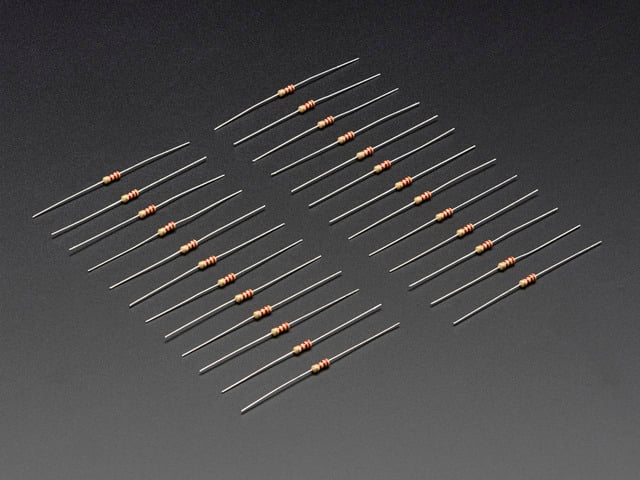 Through-Hole Resistors - 2.2K ohm 5% 1/4W - Pack of 25