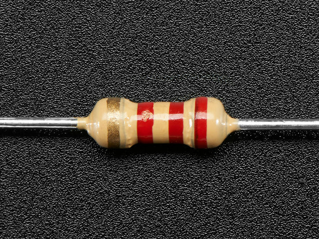 Through-Hole Resistors - 2.2K ohm 5% 1/4W - Pack of 25