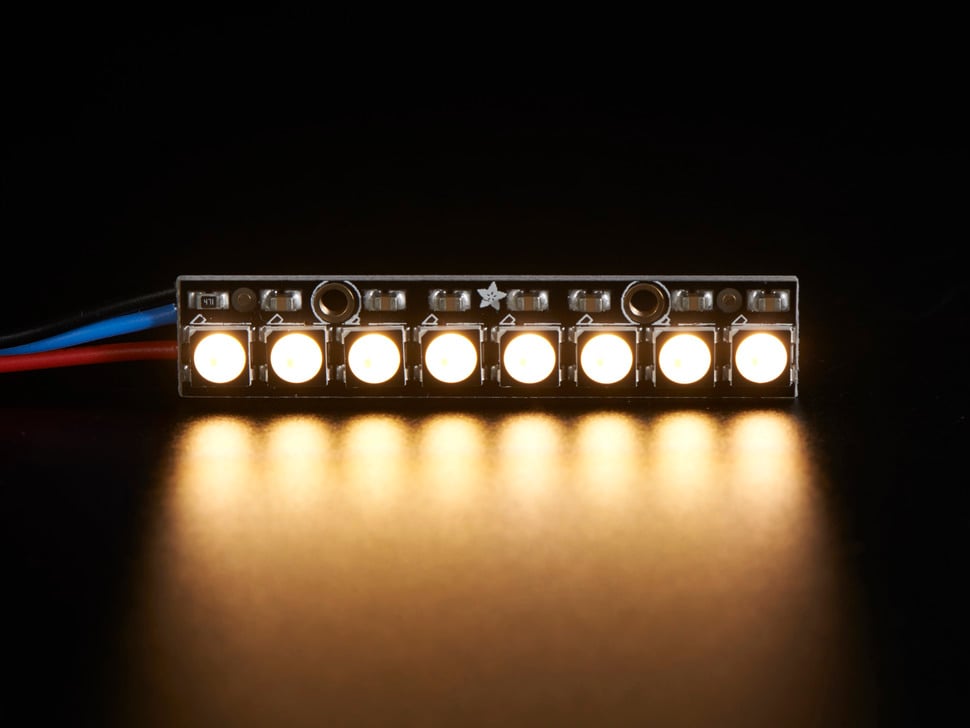NeoPixel Stick - 8 x 5050 RGBW LEDs - Warm White - ~3000K